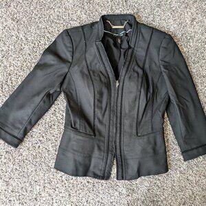 Black Zip Up Dress Jacket WHBM (Sz0)